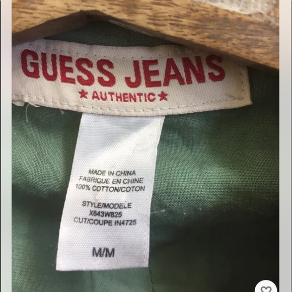 Guess Jeans Men’s Sport Jacket Blazer Khaki Green 2 Button M - Picture 11 of 13